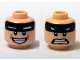 Part No: 3626cpb1234  Name: Minifigure, Head Dual Sided Black Headband with Squinted Batman Eyes, Smile / Scared Pattern - Hollow Stud