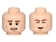 Part No: 3626cpb1247  Name: Minifigure, Head Dual Sided Brown Eyebrows, Cheek Lines, Chin Dimple, Open Mouth / Closed Eyes Carbonite Pattern (SW Han Solo) - Hollow Stud