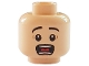 Part No: 3626cpb1270  Name: Minifigure, Head Black Eyebrows, Wide Eyes, Open Mouth, Teeth and Tongue, Surprised Pattern - Hollow Stud