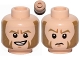 Part No: 3626cpb1287  Name: Minifigure, Head Dual Sided Dark Tan Eyebrows and Large Sideburns, Determined / Sad Pattern (SW Agent Kallus) - Hollow Stud