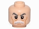 Part No: 3626cpb1344  Name: Minifigure, Head Male, Stern Gray Eyebrows, White Moustache and Wrinkles Pattern (SW Admiral Yularen) - Hollow Stud