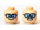 Part No: 3626cpb1377  Name: Minifigure, Head Dual Sided Female Freckles, Blue Tinted Glasses, Smiling / Scared Clenched Teeth Pattern (Velma) - Hollow Stud