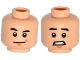 Lot ID: 388220607  Part No: 3626cpb1380  Name: Minifigure, Head Dual Sided Black Eyebrows, Chin Dimple, Smile / Scared with Clenched Teeth Pattern (Zach) - Hollow Stud