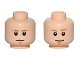 Part No: 3626cpb1414  Name: Minifigure, Head Dual Sided Dark Tan Eyebrows, Chin Dimple, White Pupils, Stern / Smile Pattern (SW Luke Skywalker) - Hollow Stud