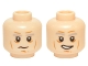 Part No: 3626cpb1422  Name: Minifigure, Head Dual Sided Gray Eyebrows, Lines, White Pupils, Neutral / Open Mouth Lopsided Grin Pattern (Han Solo) - Hollow Stud