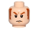 Part No: 3626cpb1433  Name: Minifigure, Head Dark Orange Eyebrows and Sideburns, White Pupils, Frown Pattern - Hollow Stud