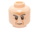 Part No: 3626cpb1444  Name: Minifigure, Head Dark Gray Bushy Eyebrows, White Pupils and Wrinkles Pattern (The Doctor) - Hollow Stud