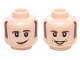 Part No: 3626cpb1460  Name: Minifigure, Head Dual Sided Dark Brown Sideburns and Eyebrows, White Pupils with Lopsided / Open Smile Pattern (Howard Wolowitz) - Hollow Stud