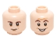 Part No: 3626cpb1461  Name: Minifigure, Head Dual Sided Dark Brown Eyebrows, Chin Dimple with Smile / Open Mouth Smile Pattern (Sheldon Cooper) - Hollow Stud