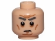 Part No: 3626cpb1514  Name: Minifigure, Head Dark Gray Eyebrows Bushy, Sunken Eyes, Cheek Lines, Chin Dimple and Forehead Wrinkles Pattern (SW First Order General) - Hollow Stud
