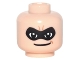 Part No: 3626cpb1557  Name: Minifigure, Head Male Black Eye Mask with Eye Holes and Thin Smile Pattern (Mr. Incredible) - Hollow Stud