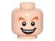 Part No: 3626cpb1559  Name: Minifigure, Head Dark Orange Raised Eyebrows, Open Mouth Smile with Teeth and Tongue Pattern (Peter Pan) - Hollow Stud