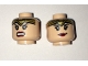 Lot ID: 351975431  Part No: 3626cpb1563  Name: Minifigure, Head Dual Sided Female Gold Tiara, Black Eyebrows, Eyelashes, Red Lips, Lopsided Smile / Angry Pattern - Hollow Stud