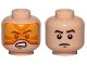 Part No: 3626cpb1614  Name: Minifigure, Head Dual Sided Orange Visor, Angry / Brown Eyebrows, Frown Pattern (SW Rebel A-wing Pilot) - Hollow Stud