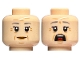 Lot ID: 358550729  Part No: 3626cpb1636  Name: Minifigure, Head Dual Sided Female Dark Bluish Gray Eyebrows, Wrinkles, Smile / Open Mouth Scared Pattern - Hollow Stud