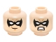 Part No: 3626cpb1638  Name: Minifigure, Head Dual Sided Male Black Eye Mask with Eye Holes, Grin / Bared Teeth Angry Pattern (Nightwing) - Hollow Stud