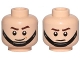 Part No: 3626cpb1655  Name: Minifigure, Head Dual Sided SW Brown Eyebrows, Black Chin Strap, Smile / Frown Pattern - Hollow Stud