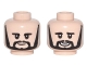 Part No: 3626cpb1684  Name: Minifigure, Head Dual Sided Black Eyebrows, Sideburns and Goatee, Neutral / Smiling Pattern (George) - Hollow Stud