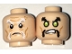 Lot ID: 350860919  Part No: 3626cpb1688  Name: Minifigure, Head Dual Sided White and Gray Eyebrows, Moustache Fu Manchu, Wrinkles / Lime Eyes, Black Eyebrows, Pattern - Hollow Stud