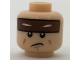 Part No: 3626cpb1710  Name: Minifigure, Head Reddish Brown Headband with Squinted Batman Eyes, Sad Mouth Pattern - Hollow Stud
