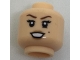 Part No: 3626cpb1721  Name: Minifigure, Head Female Brown Eyebrows, Medium Nougat Lips, Beauty Mark on Left Side Pattern - Hollow Stud