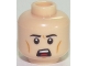 Part No: 3626cpb1737  Name: Minifigure, Head Male Black Eyebrows, White Pupils, Chin Dimple, Open Mouth Scowl Pattern - Hollow Stud