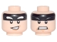 Part No: 3626cpb1739  Name: Minifigure, Head Dual Sided Black Headband, Squinted Batman Eyes, Crooked Smile / Gray Eyebrows and Clenched Teeth Pattern (Batman) - Hollow Stud