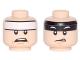Part No: 3626cpb1740  Name: Minifigure, Head Dual Sided White Headband and Worried / Black Headband and Squinted Batman Eyes, Disgusted Pattern (Batman) - Hollow Stud