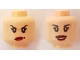 Part No: 3626cpb1896  Name: Minifigure, Head Dual Sided Female Black Eyebrows, Eyelashes, Red Lips, Annoyed / Open Mouth Smile Pattern - Hollow Stud