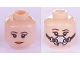 Part No: 3626cpb1920  Name: Minifigure, Head Dual Sided Female Brown Eyebrows, Red Lips, Smile / Breathing Mask Pattern (SW Princess Leia) - Hollow Stud