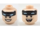 Part No: 3626cpb1958  Name: Minifigure, Head Dual Sided Black Headband with Squinted Batman Eyes, Smile with Teeth / Open Mouth with Teeth and Tongue Pattern - Hollow Stud