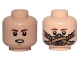 Part No: 3626cpb1970  Name: Minifigure, Head Dual Sided Reddish Brown Eyebrows, Chin Dimple, Open Mouth / Pilot Breathing Mask Pattern - Hollow Stud