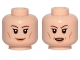 Part No: 3626cpb1971  Name: Minifigure, Head Dual Sided Female Brown Eyebrows, Light Orange Lips and Cheek Lines, Smile / Open Mouth Pattern (SW Vice Admiral Holdo) - Hollow Stud