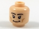 Part No: 3626cpb1987  Name: Minifigure, Head Black Eyebrows and Eyes with Single Eyelashes, Broad Grin Pattern - Hollow Stud