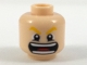 Part No: 3626cpb2006  Name: Minifigure, Head Bright Light Orange Eyebrows, Wide Open Mouth with Teeth and Red Tongue Pattern - Hollow Stud