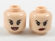 Part No: 3626cpb2012  Name: Minifigure, Head Dual Sided Female Black Eyebrows, Red Lips, Smile / Raised Eyebrows and Scowl Pattern - Hollow Stud