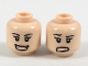 Part No: 3626cpb2026  Name: Minifigure, Head Dual Sided Female Black Eyebrows, Wide Smile / Embarrassed Expression Pattern - Hollow Stud