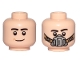 Part No: 3626cpb2090  Name: Minifigure, Head Dual Sided Black Eyebrows, Smile / Pilot Breathing Mask Pattern - Hollow Stud