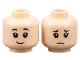 Part No: 3626cpb2104  Name: Minifigure, Head Dual Sided Child Black Eyebrows, Freckles, Happy / Sad Pattern - Hollow Stud