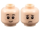 Part No: 3626cpb2105  Name: Minifigure, Head Dual Sided Child Black Eyebrows, Dark Brown Small Freckles, Happy / Sad Pattern - Hollow Stud