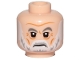 Part No: 3626cpb2127  Name: Minifigure, Head White Gray Eyebrows, Gray and White Beard and Wrinkles Pattern -  Hollow Stud
