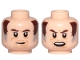 Part No: 3626cpb2151  Name: Minifigure, Head Dual Sided Dark Brown Eyebrows, Brown and Gray Sideburns, Stubble, Mouth Closed / Open Pattern (SW Wuher) - Hollow Stud