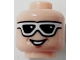 Part No: 3626cpb2160  Name: Minifigure, Head Glasses Sunglasses with Open Mouth Grin Pattern (Plastic Man) - Hollow Stud