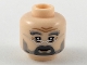 Part No: 3626cpb2189  Name: Minifigure, Head Light and Dark Bluish Gray Eyebrows Furrowed, Moustache, Beard, Silver Semicircle Glasses Pattern - Hollow Stud