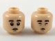 Lot ID: 152876890  Part No: 3626cpb2202  Name: Minifigure, Head Dual Sided Dark Brown Eyebrows, Buck Teeth / Closed Eyes and Mouth Pattern - Hollow Stud
