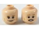 Part No: 3626cpb2211  Name: Minifigure, Head Dual Sided Medium Nougat Eyebrows and Contour Lines, Smile / Scared Pattern - Hollow Stud