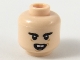 Part No: 3626cpb2235  Name: Minifigure, Head Thick Black Eyebrows, Open Mouth with Buck Teeth Pattern - Hollow Stud