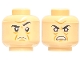 Lot ID: 389063612  Part No: 3626cpb2236  Name: Minifigure, Head Dual Sided Black Eyebrows, Medium Nougat Furrowed Brow, Chin Dimple, and Jowl Lines, Frown with Raised Eyebrow / Angry Open Mouth Scowl with Teeth Pattern - Hollow Stud