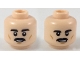 Part No: 3626cpb2246  Name: Minifigure, Head Dual Sided Black Eyebrows and Moustache, Medium Nougat Cheek Lines, Smile / Nervous Smile Pattern - Hollow Stud