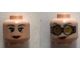 Part No: 3626cpb2258  Name: Minifigure, Head Dual Sided Female Dark Bluish Gray Eyebrows, Dark Red Lips, Eyes with Pupils / Goggles Pattern (Madame Hooch) - Hollow Stud